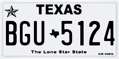 TX license plate BGU5124