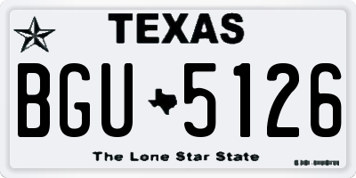 TX license plate BGU5126