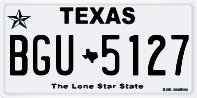 TX license plate BGU5127