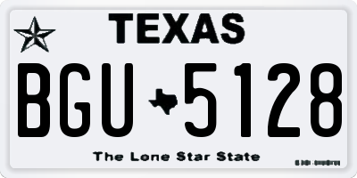 TX license plate BGU5128