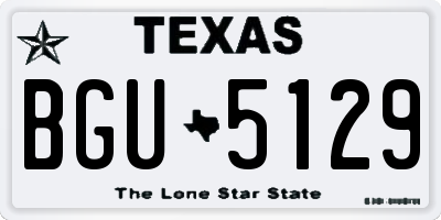 TX license plate BGU5129