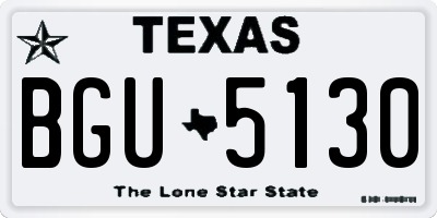 TX license plate BGU5130