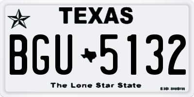 TX license plate BGU5132