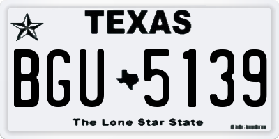 TX license plate BGU5139