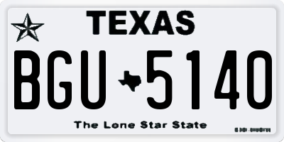 TX license plate BGU5140