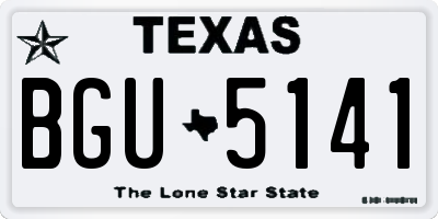 TX license plate BGU5141