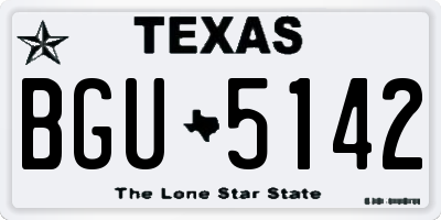 TX license plate BGU5142