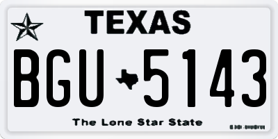 TX license plate BGU5143