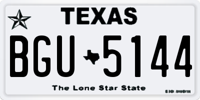 TX license plate BGU5144