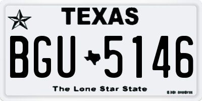TX license plate BGU5146