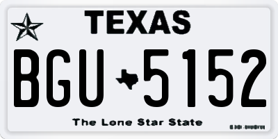 TX license plate BGU5152