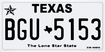 TX license plate BGU5153