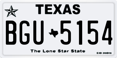 TX license plate BGU5154
