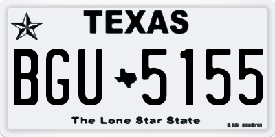TX license plate BGU5155