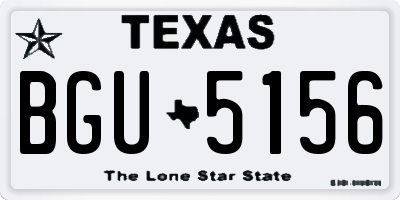 TX license plate BGU5156