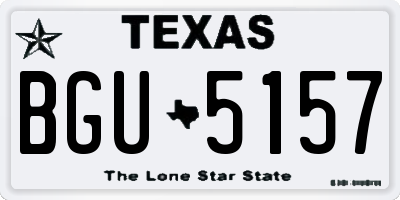 TX license plate BGU5157