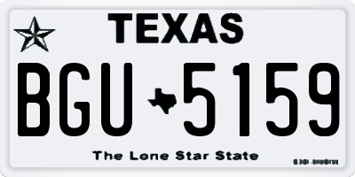 TX license plate BGU5159