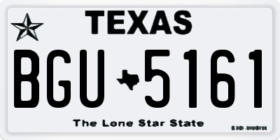 TX license plate BGU5161