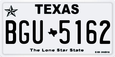 TX license plate BGU5162