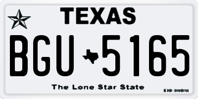 TX license plate BGU5165