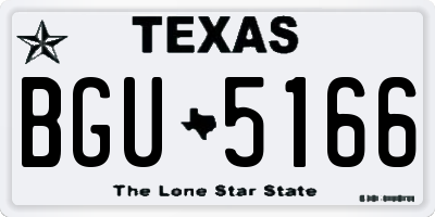 TX license plate BGU5166