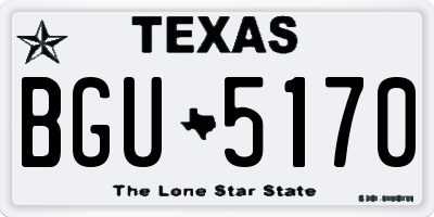 TX license plate BGU5170