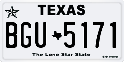 TX license plate BGU5171