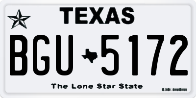 TX license plate BGU5172