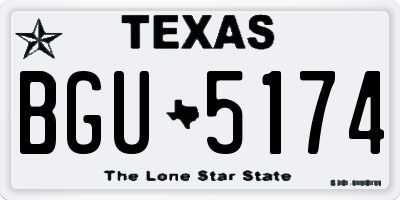 TX license plate BGU5174