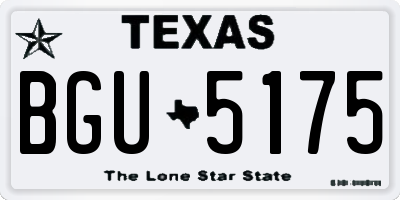TX license plate BGU5175