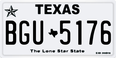 TX license plate BGU5176