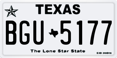 TX license plate BGU5177