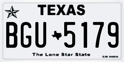 TX license plate BGU5179