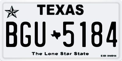 TX license plate BGU5184