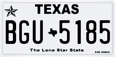 TX license plate BGU5185
