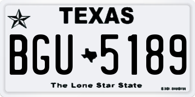 TX license plate BGU5189