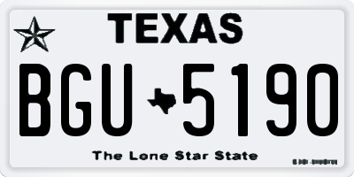 TX license plate BGU5190