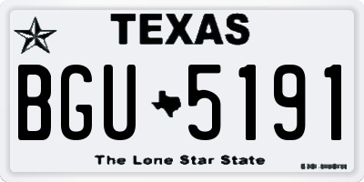 TX license plate BGU5191