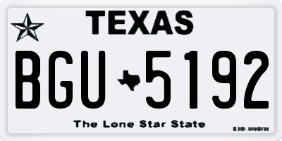 TX license plate BGU5192