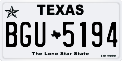 TX license plate BGU5194