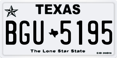 TX license plate BGU5195