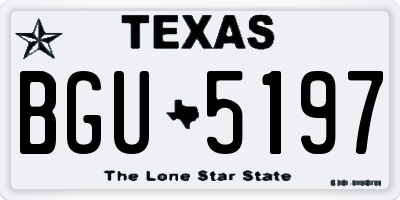 TX license plate BGU5197