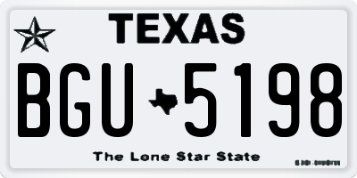 TX license plate BGU5198