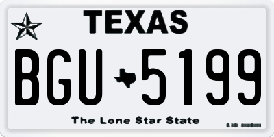 TX license plate BGU5199