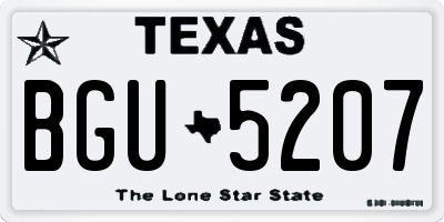 TX license plate BGU5207