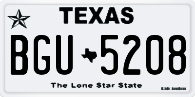 TX license plate BGU5208