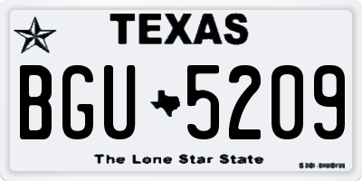 TX license plate BGU5209