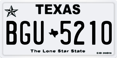 TX license plate BGU5210