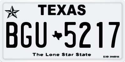 TX license plate BGU5217
