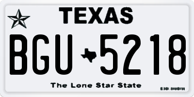 TX license plate BGU5218